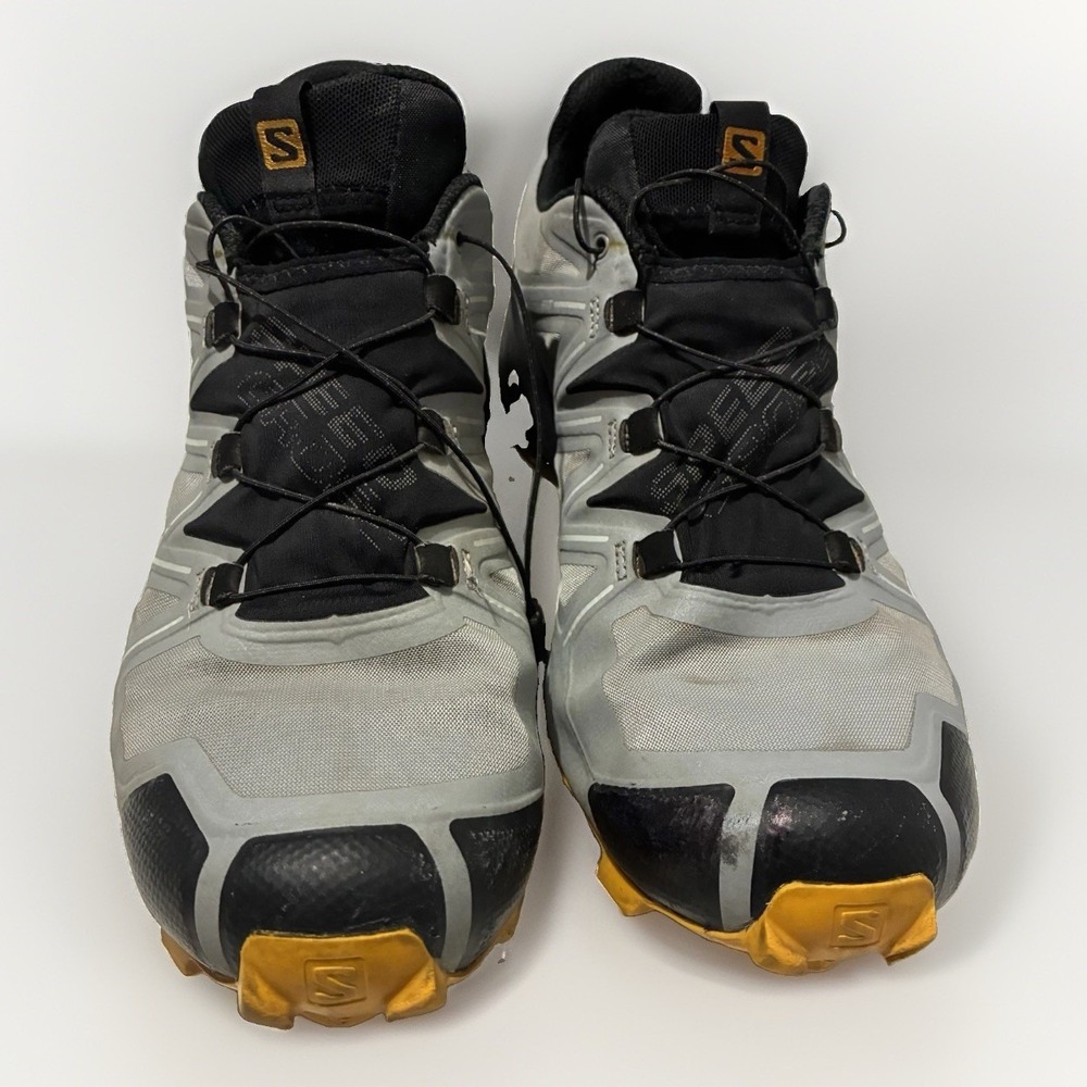 Salomon Speedcross 5 GTX Grey Yellow Mens Outdoor Hiking Shoes Sz 10.5 Waterprof